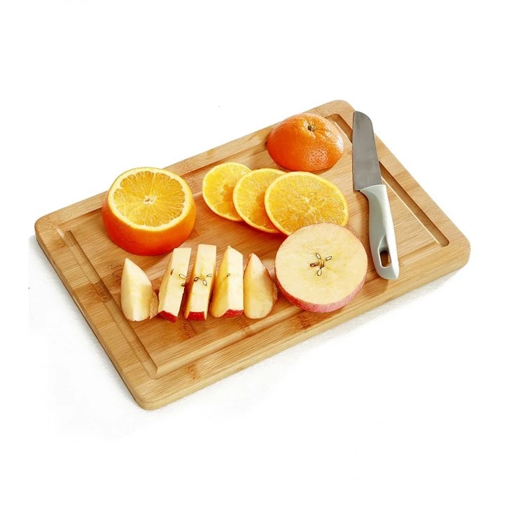 Bamboo Wood Serving Board Set With Deep Juice Groove Side Handles - Charcuterie & Chopping Butcher Block For Meat